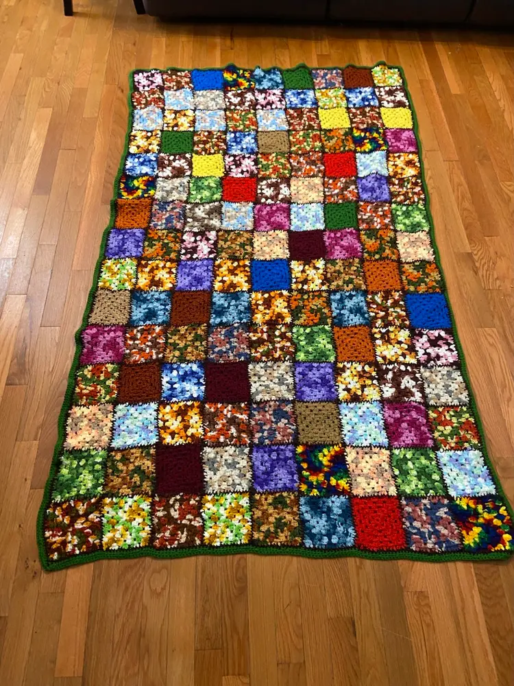Granny Square Blanket 72” X 42”