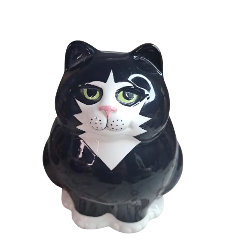 Tuxedo Cat Coin Bank, No Stopper Berco