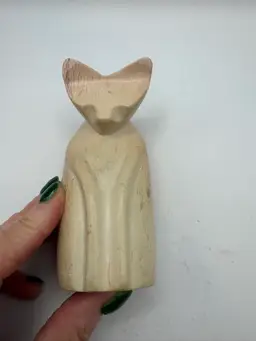 Soapstone Hand Carved Cat Figurine 4”