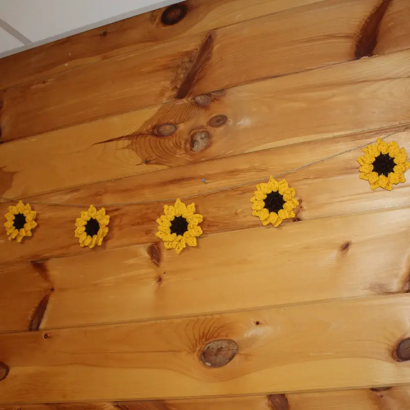 Crochet Sunflower Garland - Handmade by me