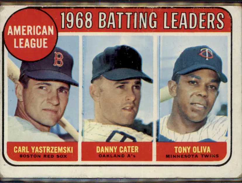 1969 Topps #1 AL Batting Leaders Yastrzemski/Cater/Oliva - ( pk3 ) -