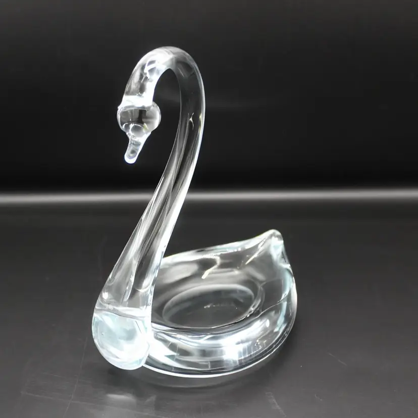 Vintage Blown Glass Swan Candy Dish Trinket Holder Bathroom Vanity Decor