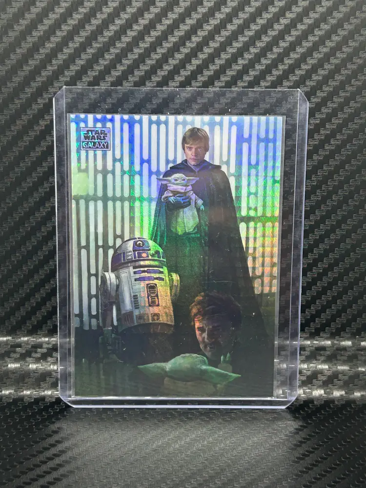 2024 Topps Star Wars Galaxy Chrome The Choice Prizm Refractor /75 Luke Skywalker Grogu Mandalorian  R2-D2