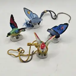 Miniature porcelain birds and butterflies Figurines Christmas Tree Ornament  4