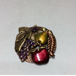 Copper Fall Fruit Brooch