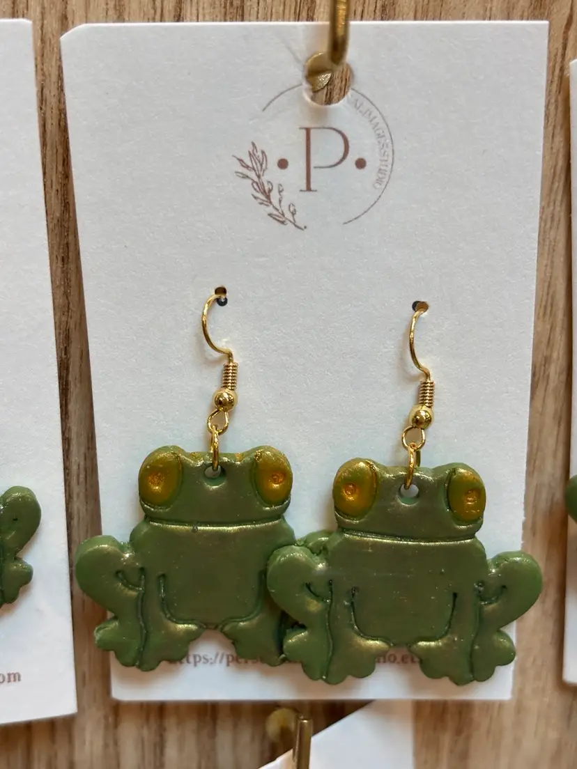 Frog Earrings Handmade Polymer Clay Earrings