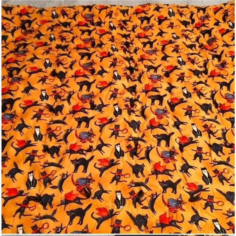 Black Cats Halloween Themed Custom Made Comforter Blanket
