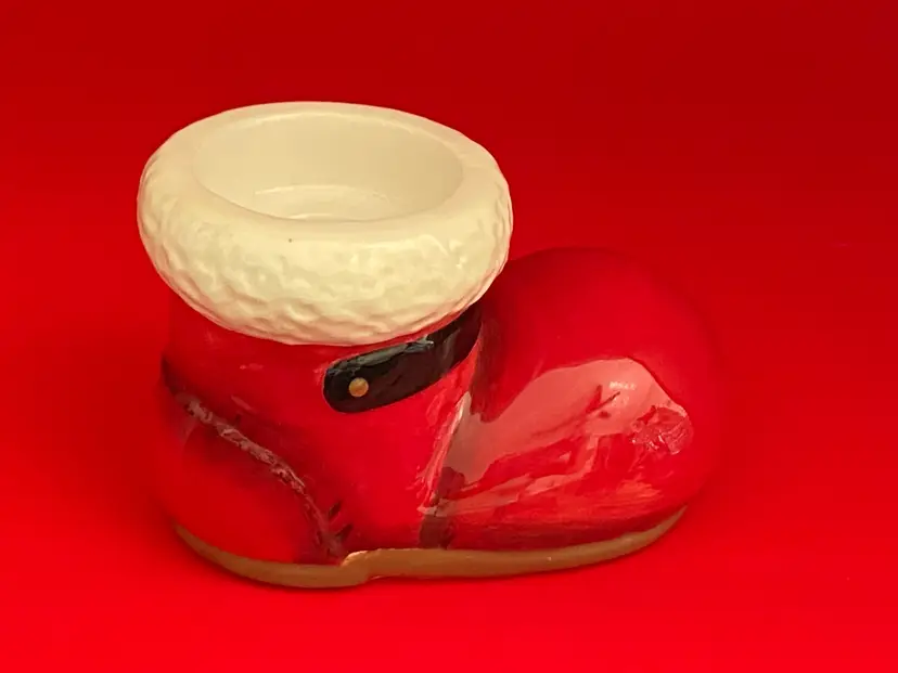 Santa Boot Candle Holder, 4"