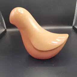 Minimalist Vintage Orange Fade Ceramic Bird Figurine