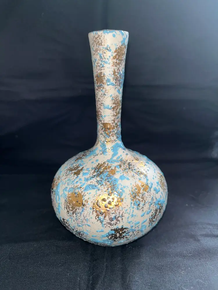 #01 - Beautiful Speckled Splatter Textured Glaze Bud Vase