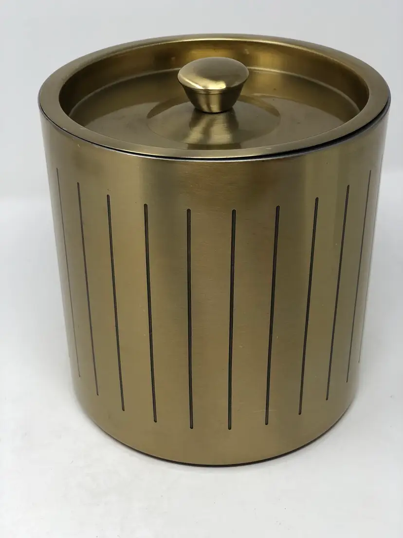 MCM Vibe Gold Toned Stainless Steel Ice Bucket
