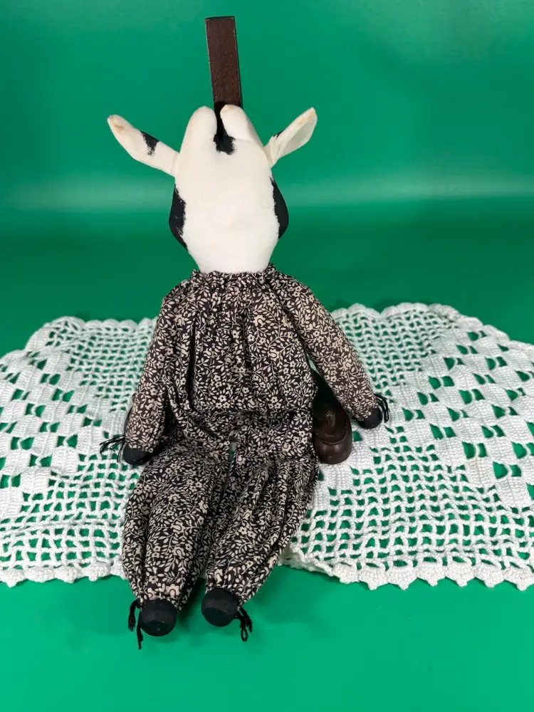 Vintage Country Folk Art Stuffed Cow