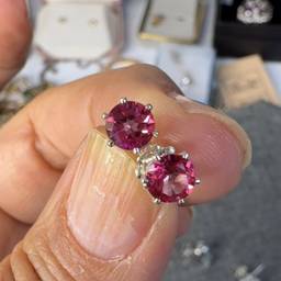 Pink Topaz Studs