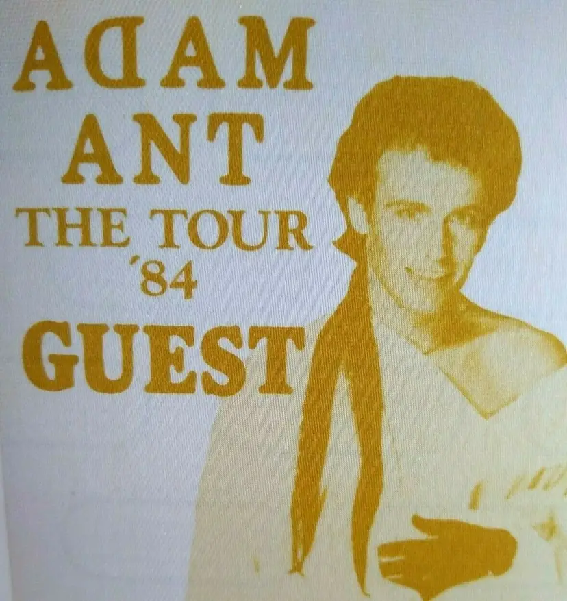 Adam Ant 1984 Vintage Backstage Pass Original New Wave Pop Rock Music Event