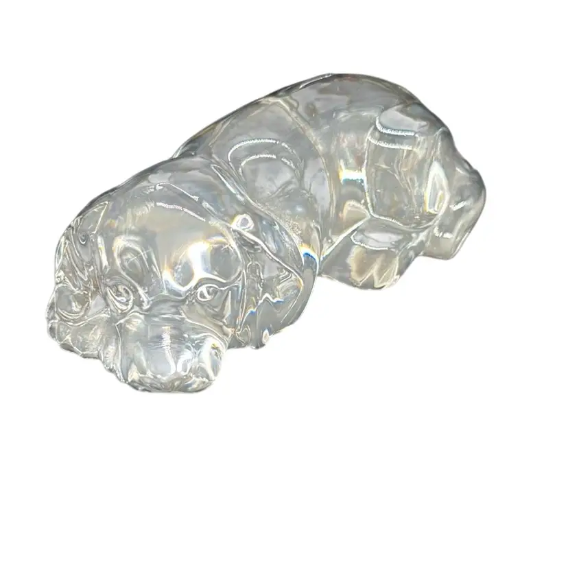 Vintage Princess House Lead Crystal Cut Glass Sleeping Dog