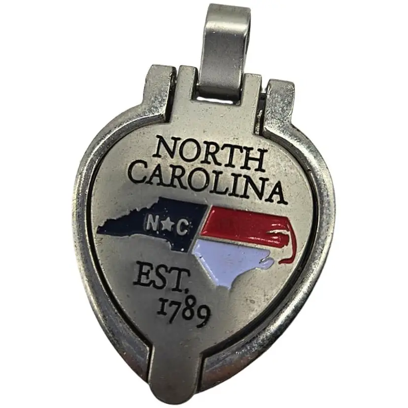 North Carolina State Keychain Pendant