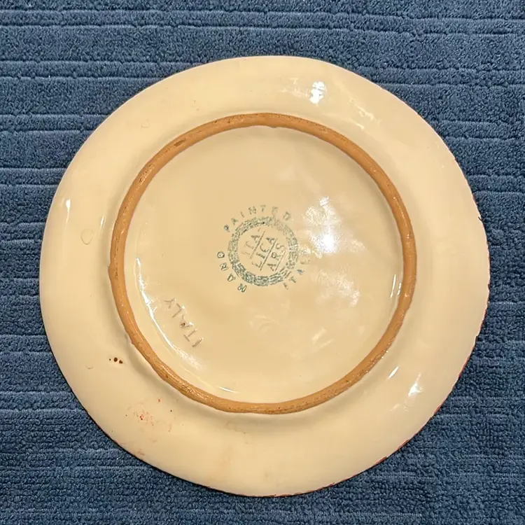 Hand painted In Italy Rooster Plate