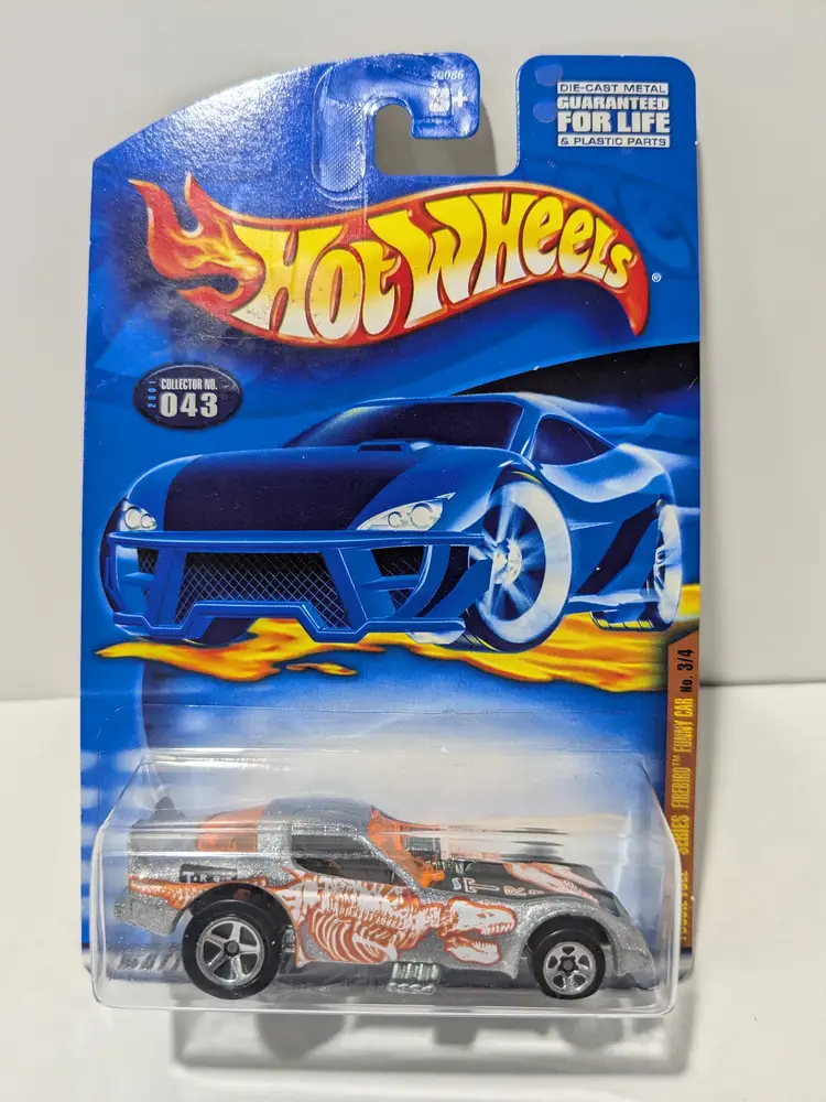 2001 Mattel Hot Wheels Fossil Fuel Series T-REX '77 Firebird Funny Car