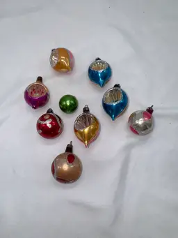 VTG Hand Blown Polish Dimple Mercury Glass Ornaments