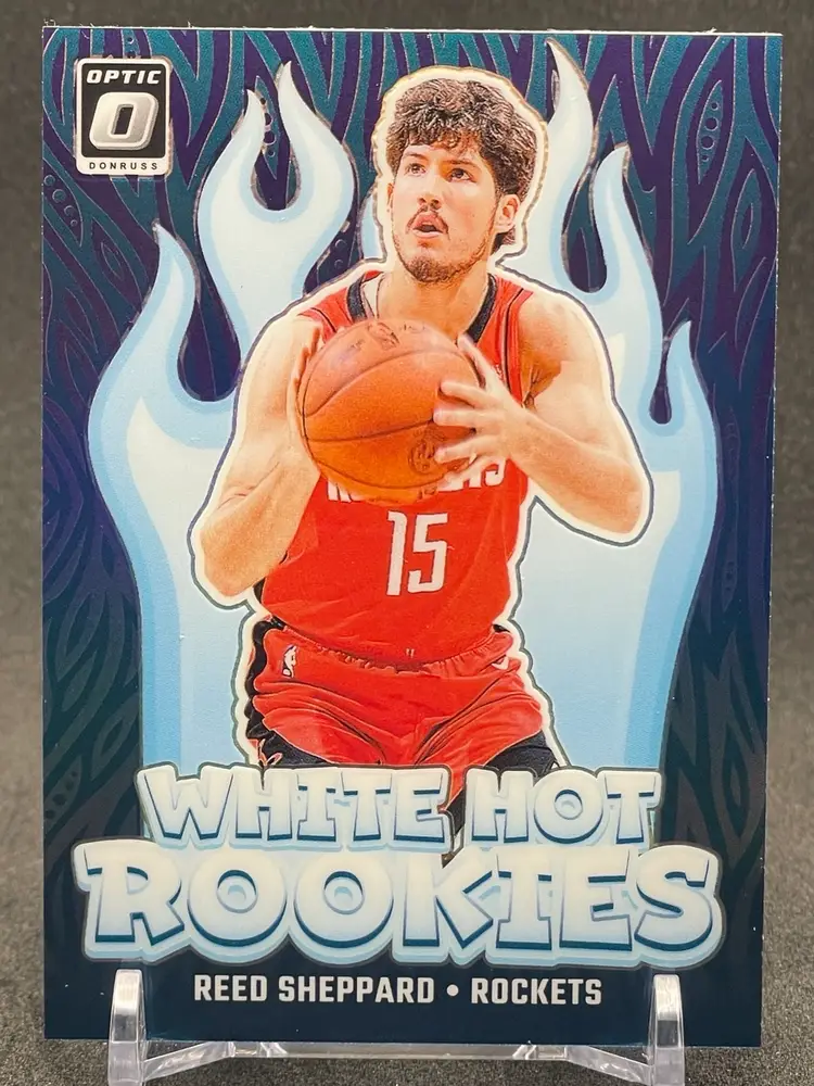 Reed Sheppard 2024-25 Optic White Hot Rookies #12 Purple Prizm