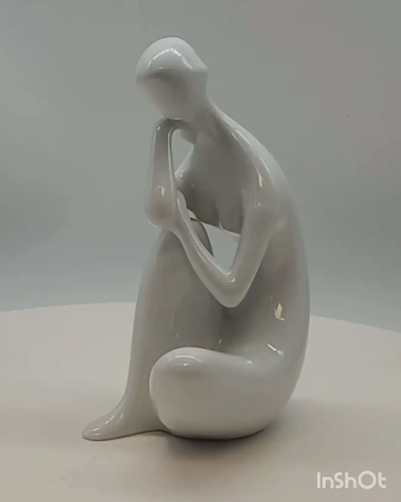 Vintage Royal Dux Porcelain Seat Woman Figurine, Jitka Forejtova, Czechoslovakia