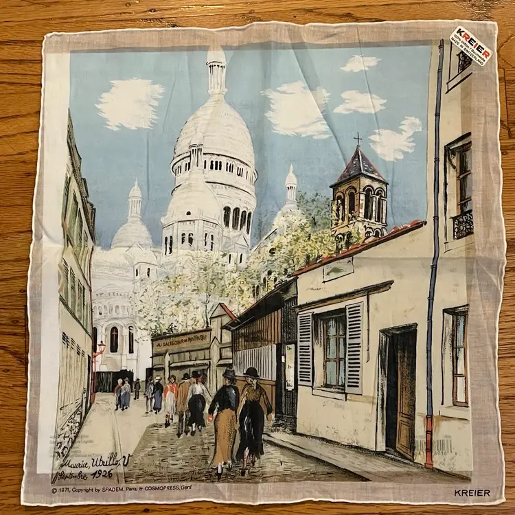 Kreier  Hankie Switzerland - Rolled Hem - Original Tags 12”