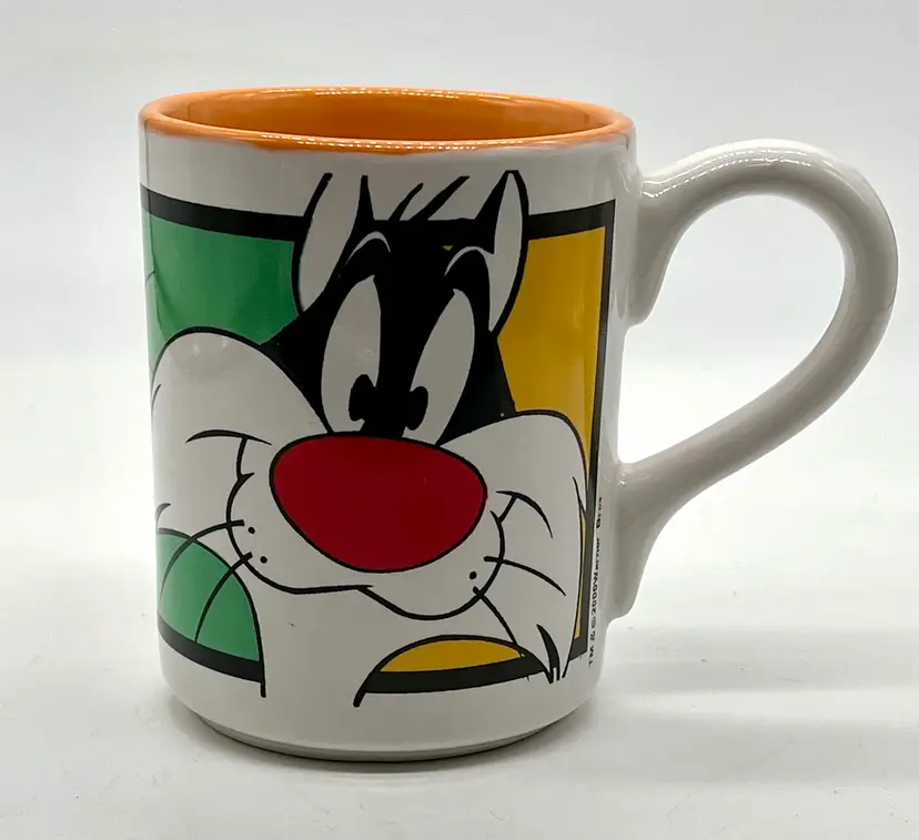 Warner Brothers Sylvester Mug 2000 Orange Looney Tunes
