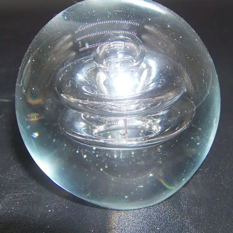 Control Bubble Mushroom Cloud Clear Glass Paperweight