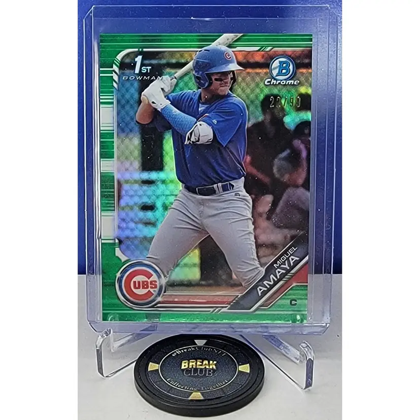 Miguel Amaya 2019 Bowman Chrome 1st Prospect Green Refractor /99 BCP-35 Chicago Cubs