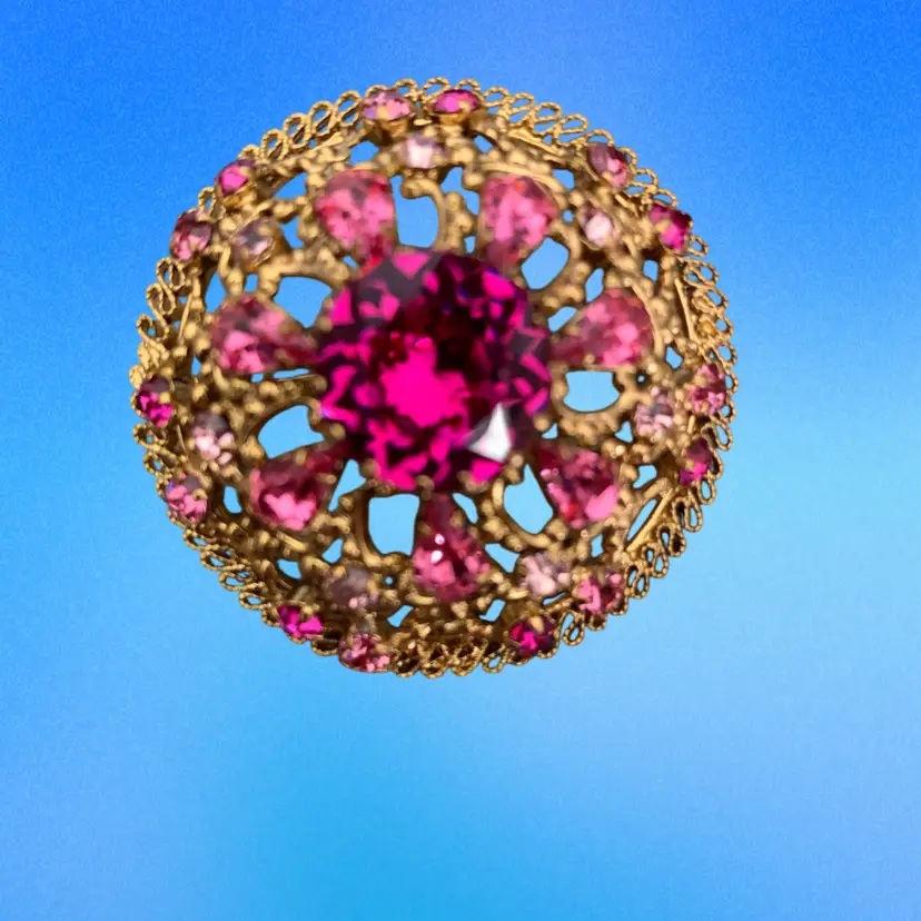 Vintage Stunning made In Austria Dome Brooch