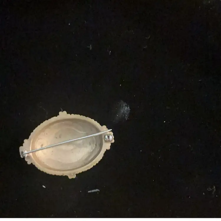 MCM Guilloche Enamel Brooch Hand Painted Pink Rose