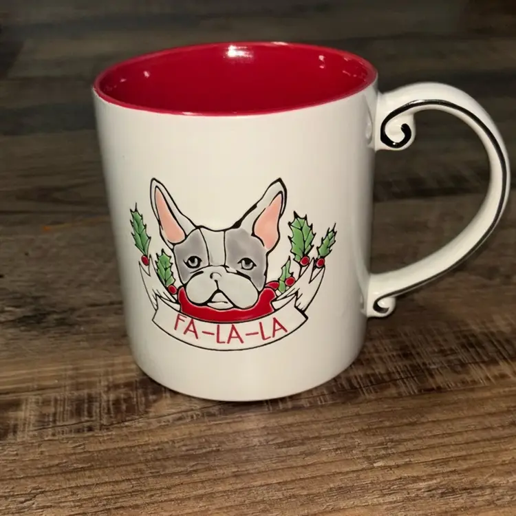 Spectrum Designs 20 oz French Bulldog Christmas Stoneware Coffee Cup Mug