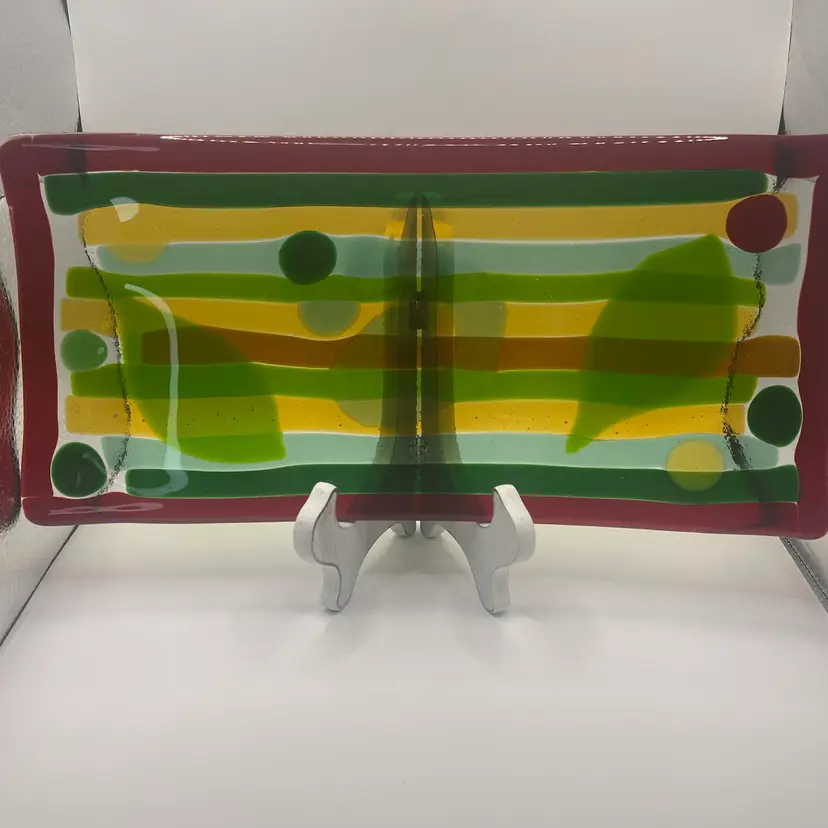 Multicolored Fused Glass Tray
