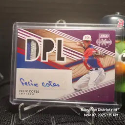 2020 Panini EEE Patch Auto Purple - Felix Cotes Tampa Bay Rays 17/25