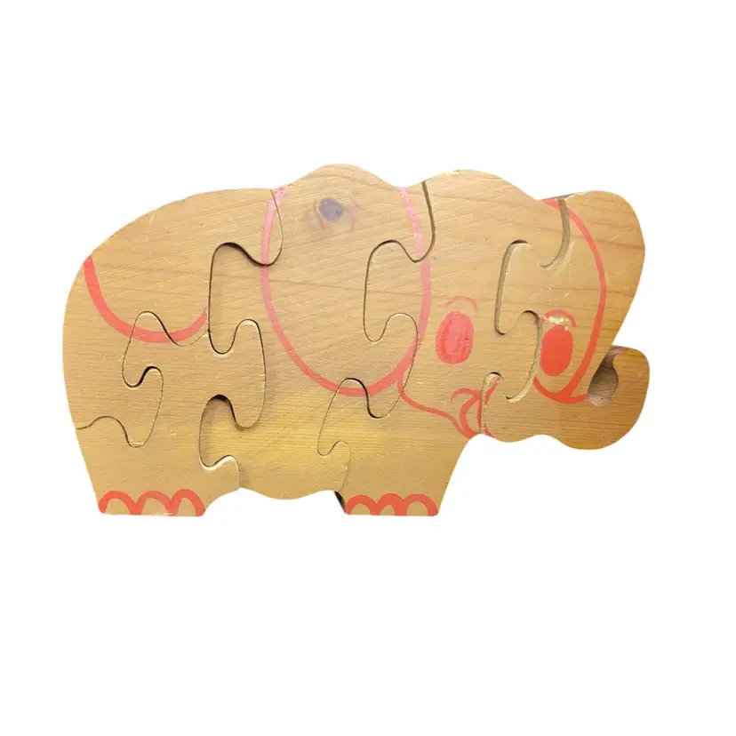 Vintage Wooden Elephant Puzzle