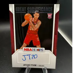 Jaylon Tyson RC Auto 2024-25 NBAHoops Cleveland Cavaliers
