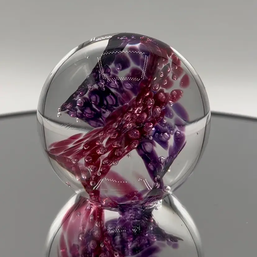 Vintage 2004 Paper Weight Pink Purple Swirl