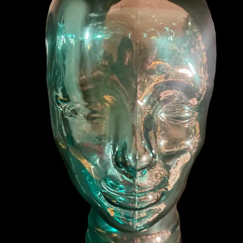Vidrios San Miguel 11.5" Recycled Glass Life Size Bust Head Mannequin Display