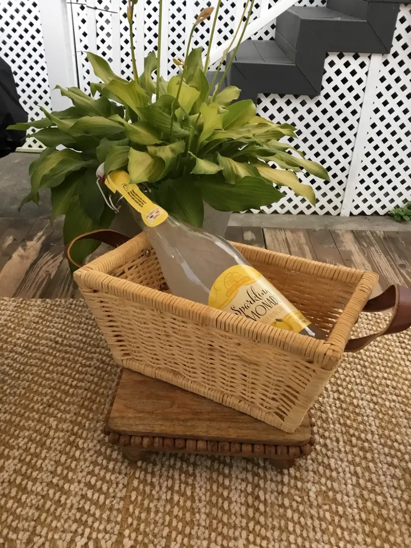 P05. Rectangle Basket With Faux Leather Straps