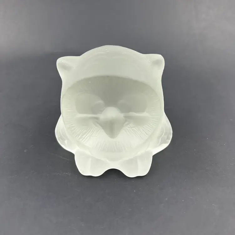 Vintage Goebel Western Germany Squatty Satin Glass Owl 2.5” T 3.5” W