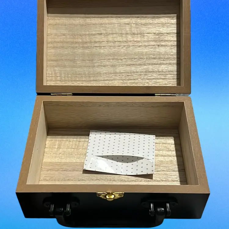 Wood Ring Bearer Box Wedding 7” Wide With Handle  “Ring Security” Box