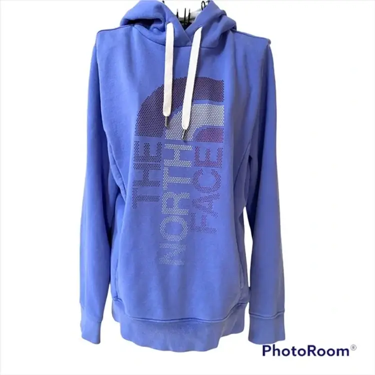 The North Face Periwinkle Blue Graphic Pullover Hoodie Size M