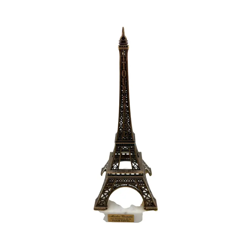 Vintage Eiffel Tower On Marble Base 8” Tall x 3” Wide