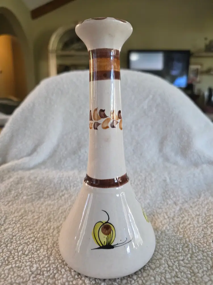 Vintage Tonala Ceramic Sunflower Vase Signed By Artist