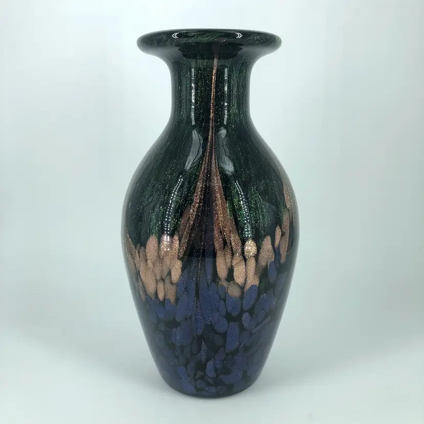 Vintage Dale Tiffany Art Glass Copper Sparkle Vase
