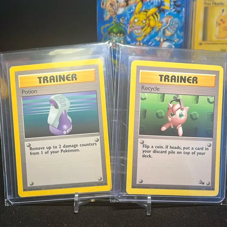 7 Card 1999 Pokémon Trainer Lot! Base And Fossil Set.