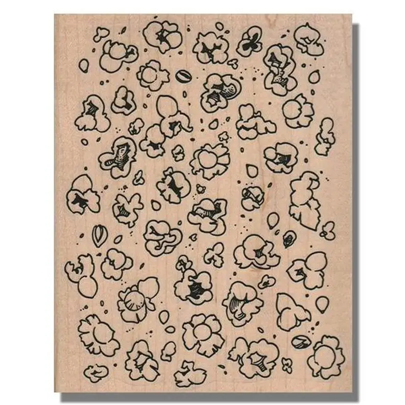 Popcorn Large Background Rubber Stamp