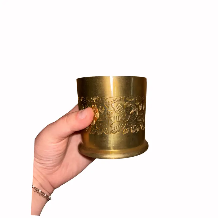 Etched Brass Cup Holder
