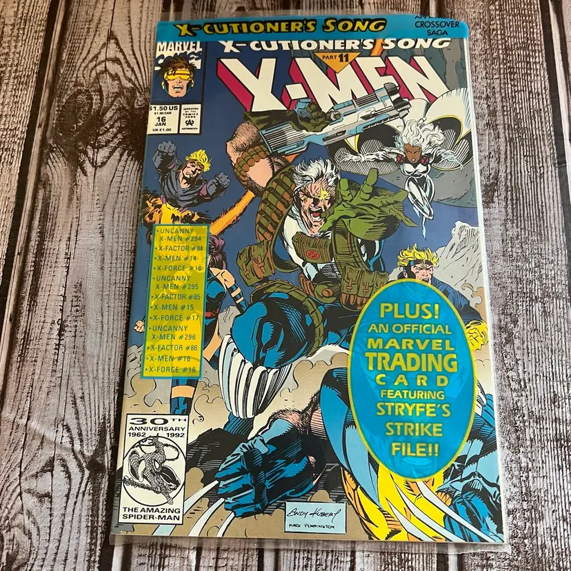 X-Men #16 NM- (1992) X-Cutioners Song pt.11 Sealed Polybag w/ card