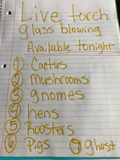 Pop up Live glass blowing - miniatures